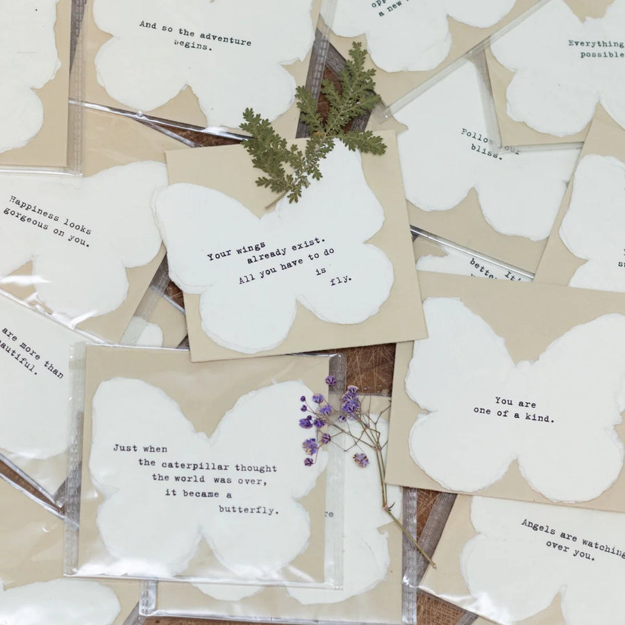 Mini Deckled Butterfly Shaped Cards w/Envelope