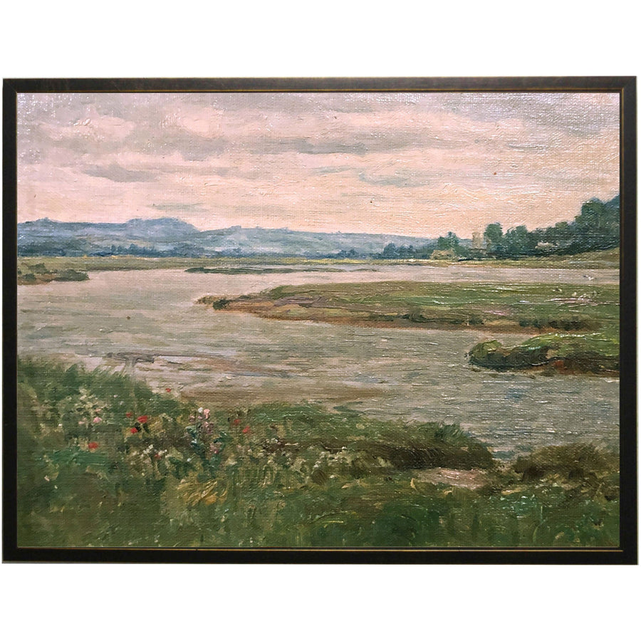 Vintage Landscape Oil Painting Reproduction
