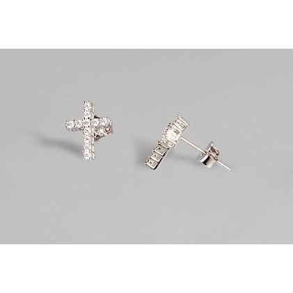 Saint Silver Cross Earrings