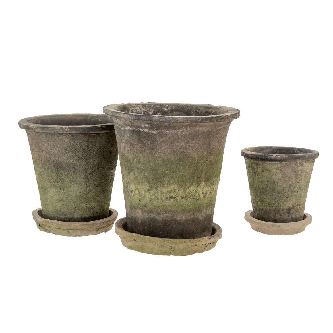 Antique Blackstone Aged Clay Pot + Saucer