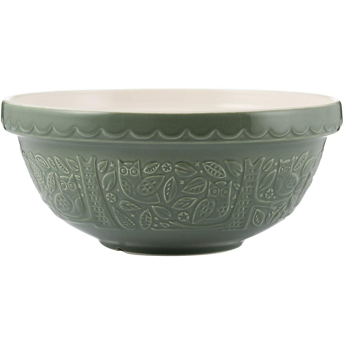 Mason Cash | In the Forest | Owl Embossed Bowl | Green - 2.85 Quart (Size 18)