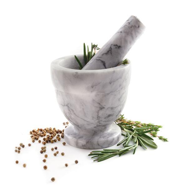 GRAY MARBLE MINI MORTAR & PESTLE