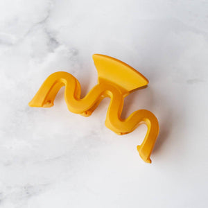 Hair Claw Clip | Matte 3 Wave | Mustard