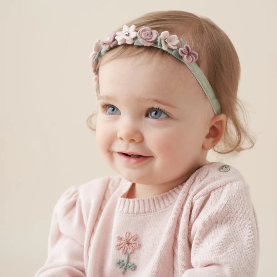 Rosette Floral Felt Baby Headband