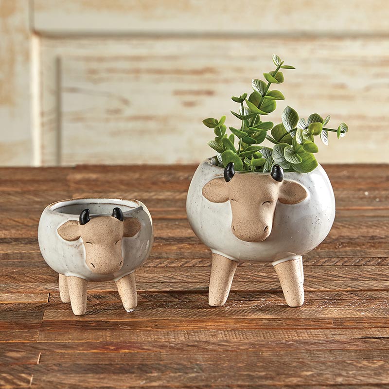 ceramic animal planter pots Ceramic Cow Planter – Moss & Embers