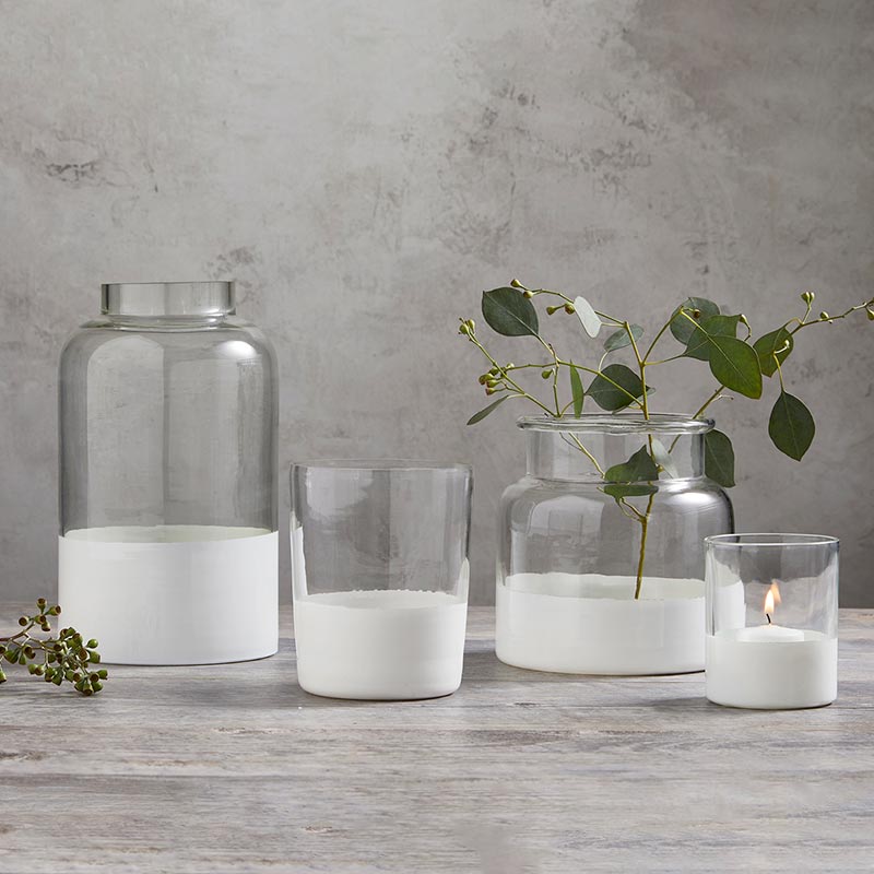 Jar Vase w/Matte White Base