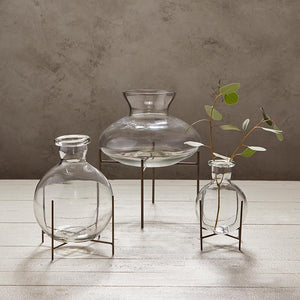 Bud Glass Vase w/Holder