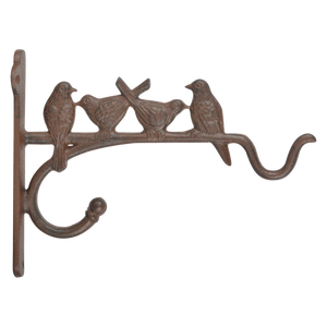 Antique Brown Cast Iron Hanging Basket Hook | Medium