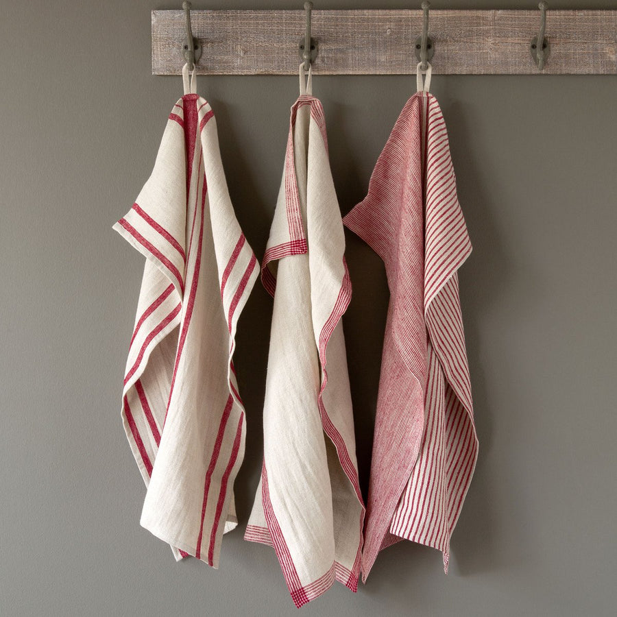 Soft Linen Dish Towel - Reds