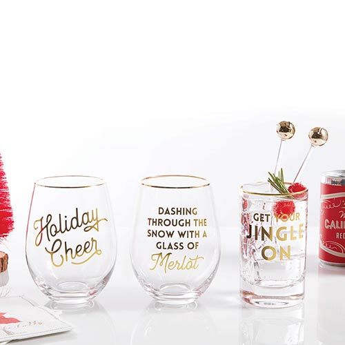 Colorful Wine Glass - Festive Cheer - 3 Styles from Apollo Box