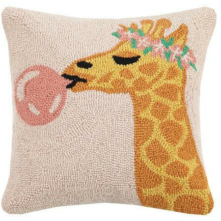 Giraffe & Bubble Gum Hook Pillow