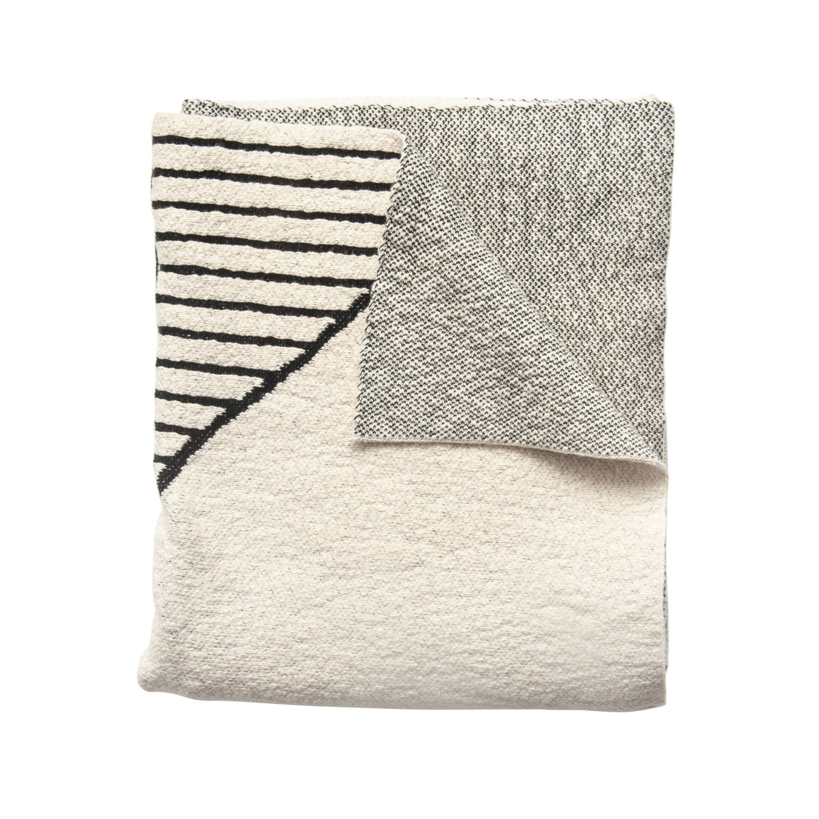 Black & Cream Patterned Knit Throw