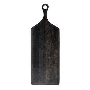 Black Acacia Wood Cheese/Cutting Board w/Handle - Large