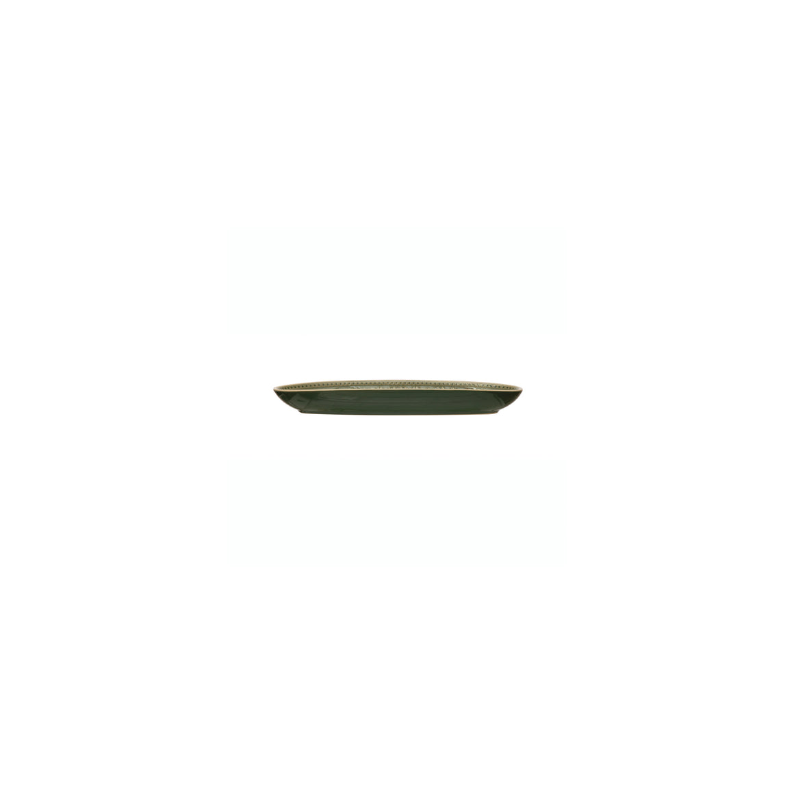 Green Stoneware Serving Platter w/Crackle Glaze