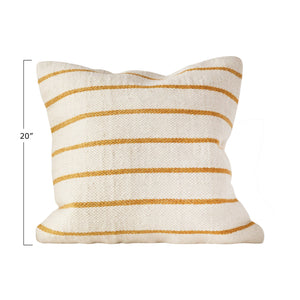 Wool Blend Woven Striped Pillow