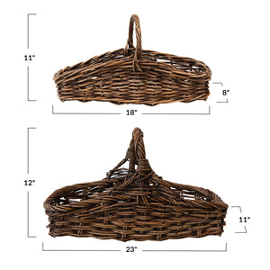 Hand-Woven Gathering Basket w/Handle