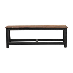 Natural & Black Reclaimed Wood Bench