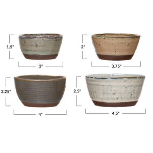 S/4 Round Stoneware Bowls w/Reactive Glaze