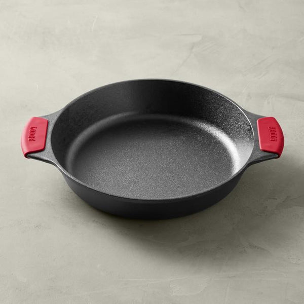 Lodge 10.25 Cast Iron Baker's Skillet W/Silicone Grip