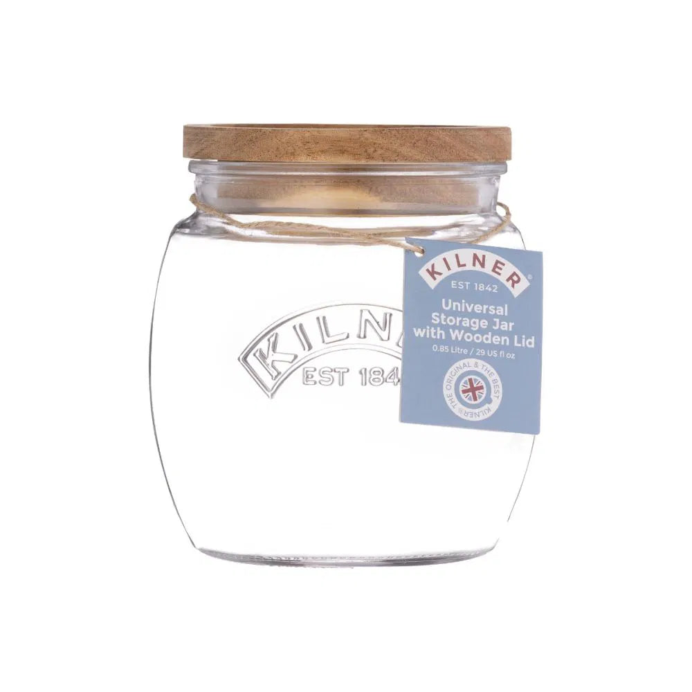 Kilner Universal Push Top Storage Jar w/ Wooden Lid