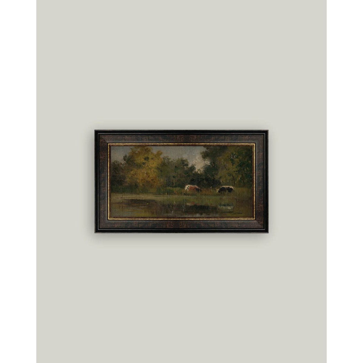 In The Pasture Antique Framed Art | 14x9