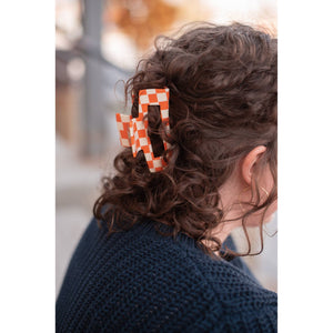 Checker Hair Claw | Orange