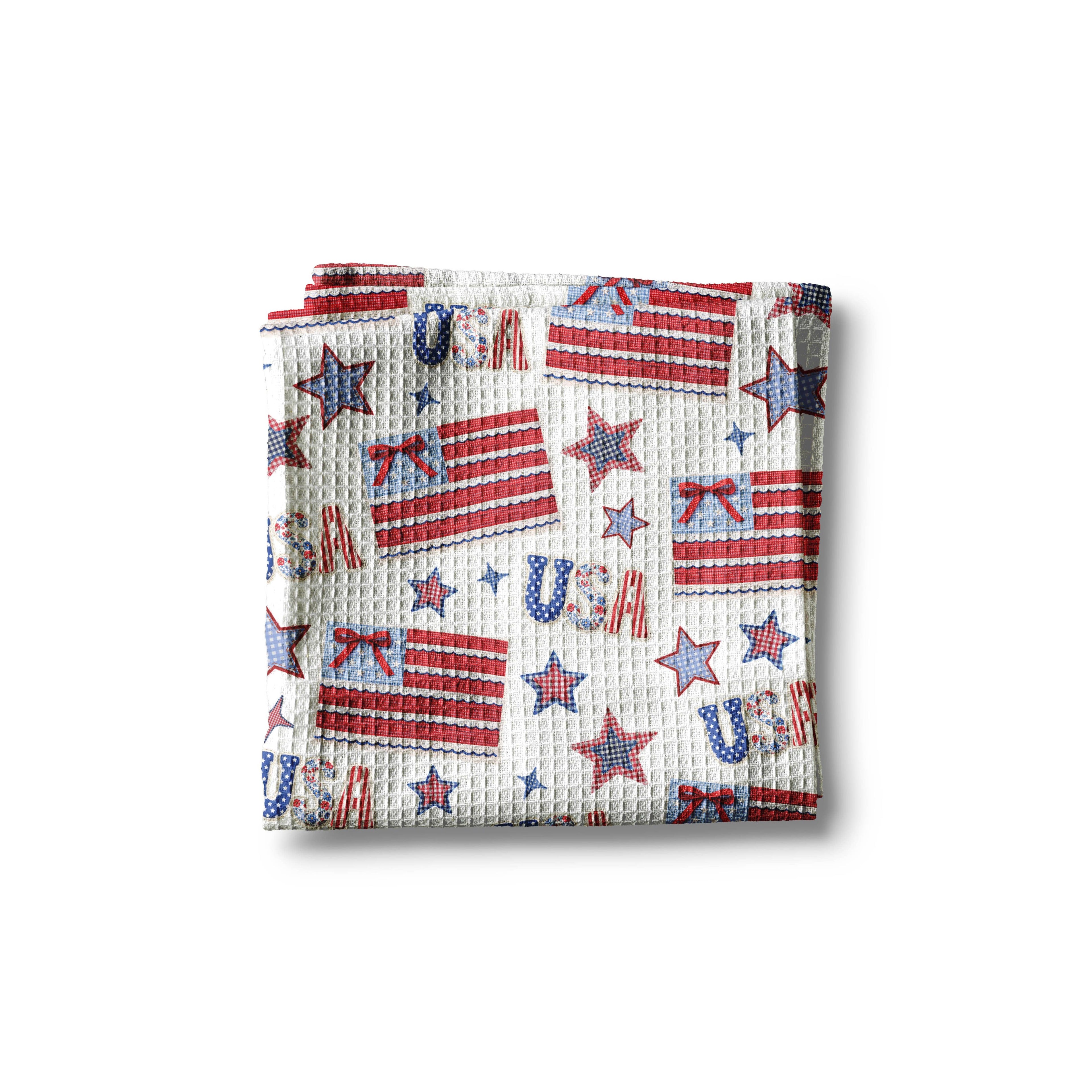 Kitchen Towel | Red White & Blue Flag Star
