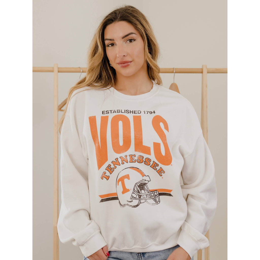 LivyLu - Tennessee Vols Established Date Helmet Thrifted Sweatshirt : M