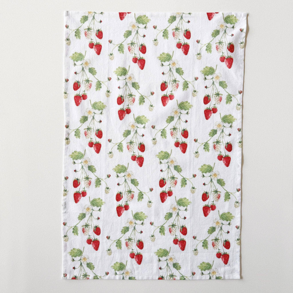 Cotton Flour Sack Tea Towel | Strawberry