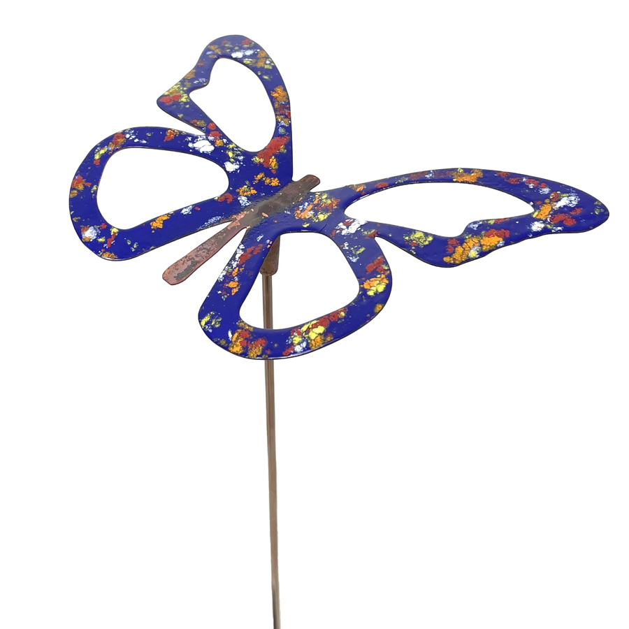 Copper Enamel Wispy Butterfly Garden Stake