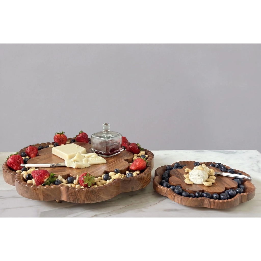 Vintage English Scalloped Bread Board Lazy Susan