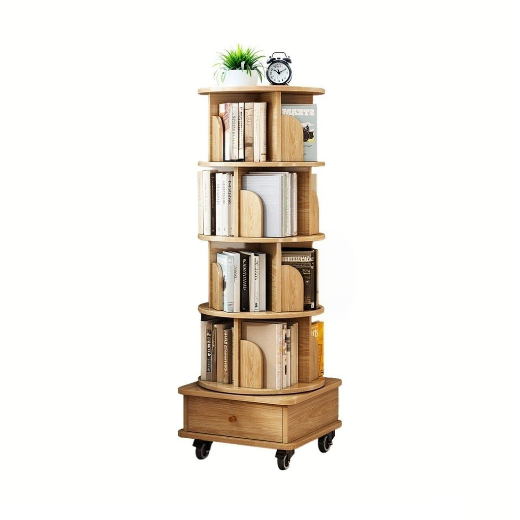Rotating Bookshelf w/Drawer | 6 Tier