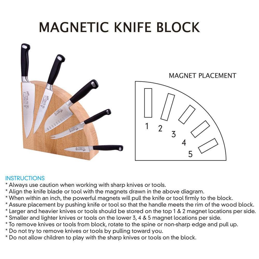 Messermeister Wood Quarter Round Magnetic Knife Block