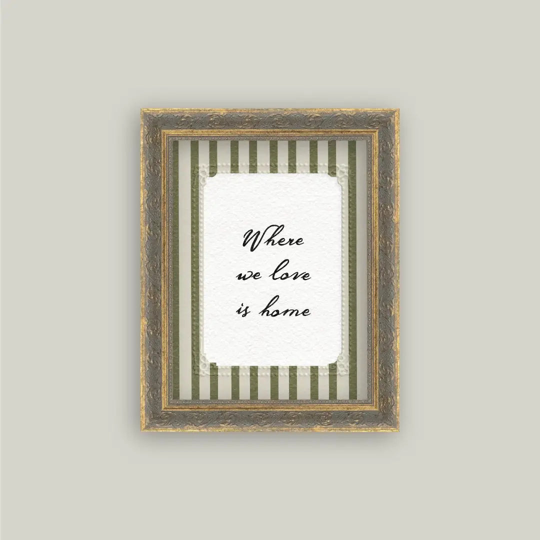 Where We Love Patina Gold Sign