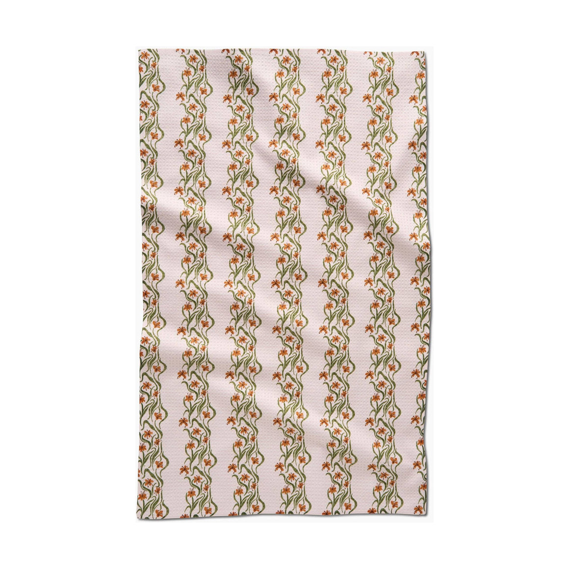 Geometry - Floral Fall Stripe Tea Towel
