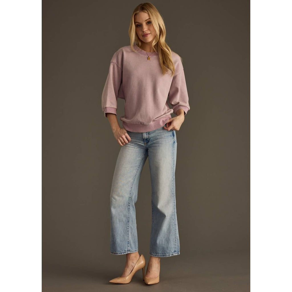 Washed Short Sleeve Sweatshirt | Dusty Rose