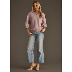 Washed Short Sleeve Sweatshirt | Dusty Rose