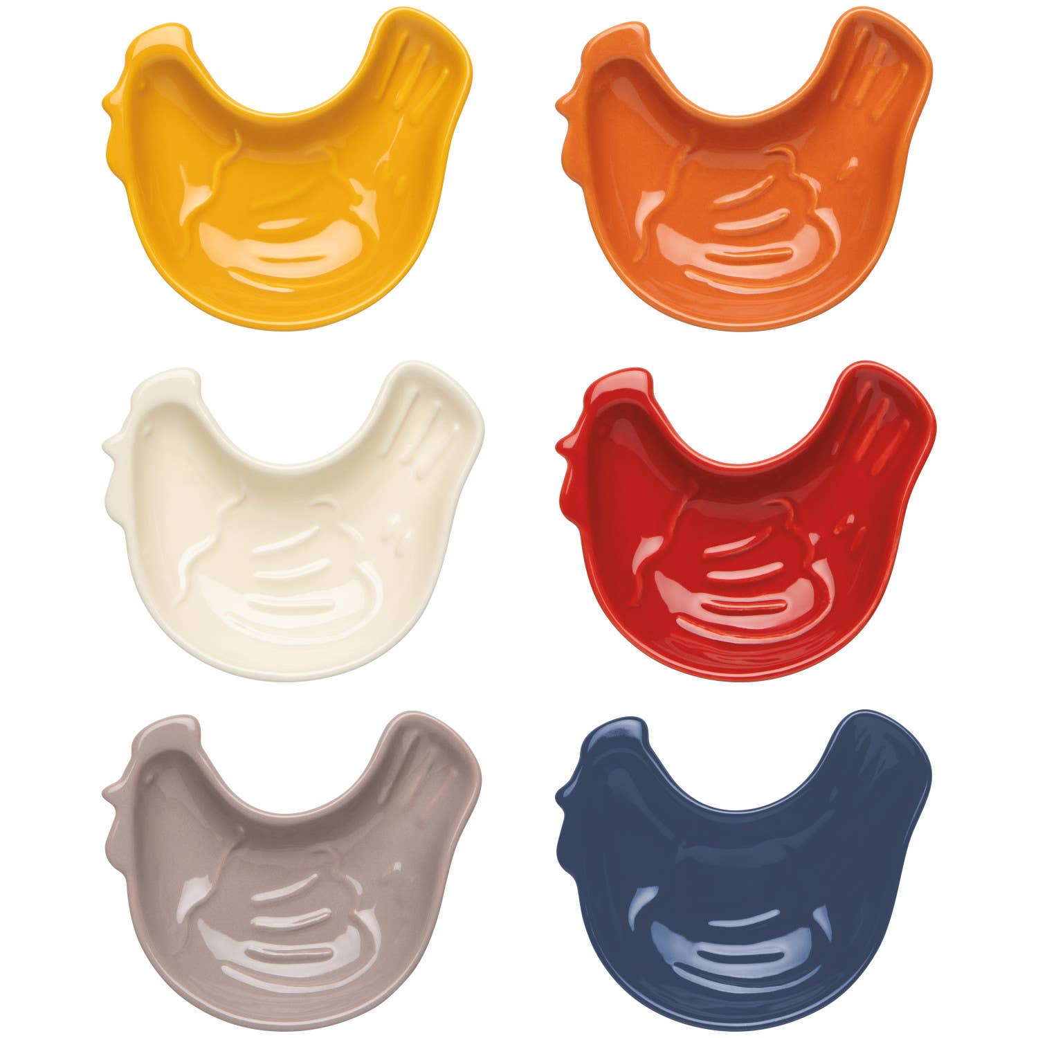 S/6 Stoneware Chicken Pinch Bowls