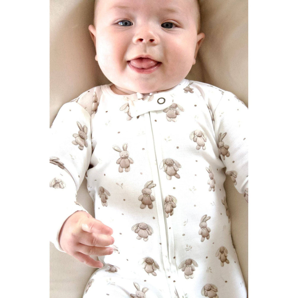 Organic 2-Way Zipper Footie | Brixy Bunny