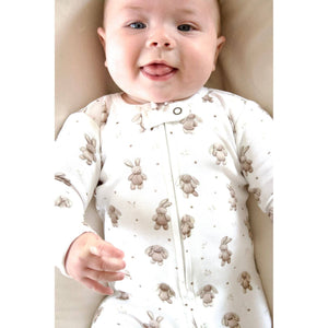 Organic 2-Way Zipper Footie | Brixy Bunny
