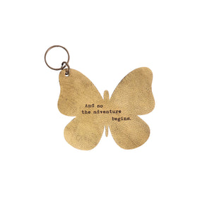 Leather Butterfly Keychain