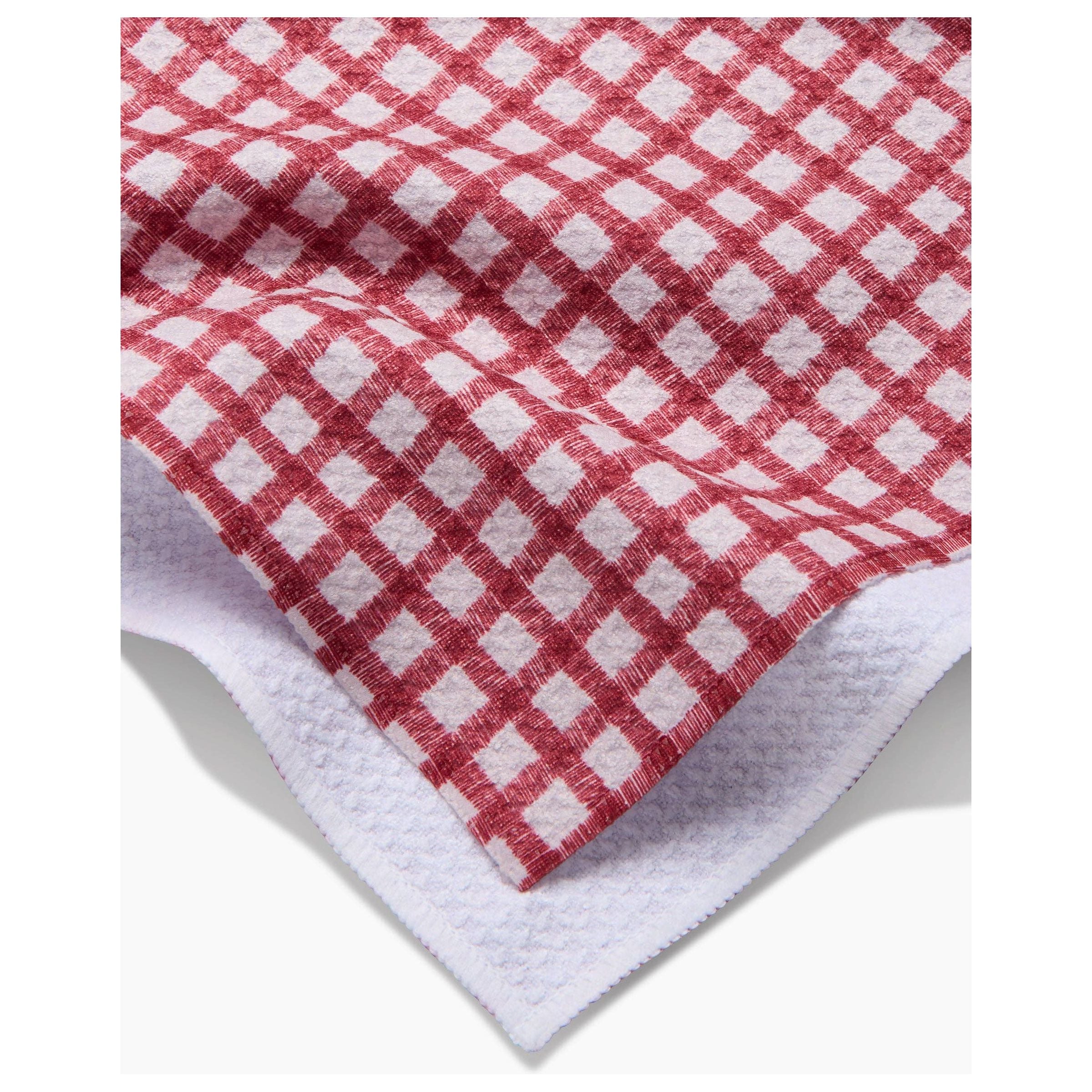 Geometry - Fireside Plaid Red Tea Towel