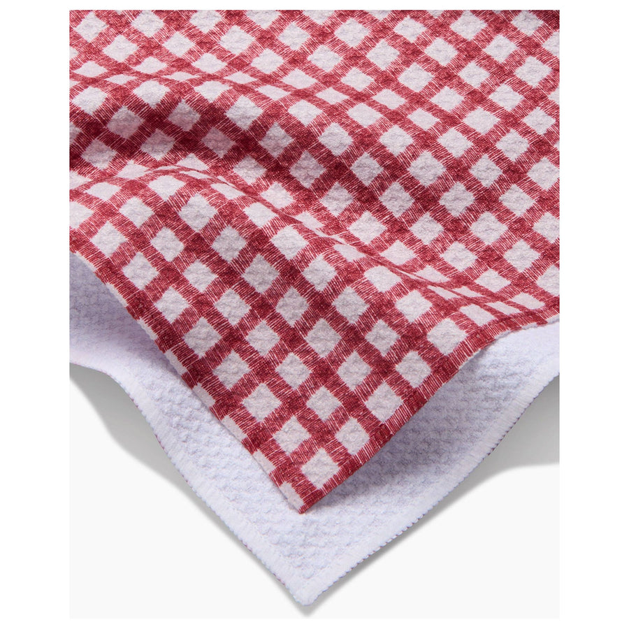 Geometry - Fireside Plaid Red Tea Towel
