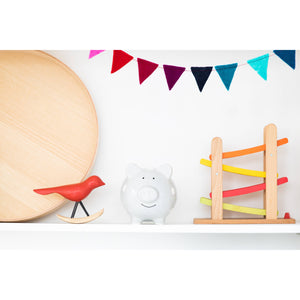 Polka Dot Piggy Bank | Gray