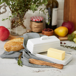 Stoneware Butter Dish | White