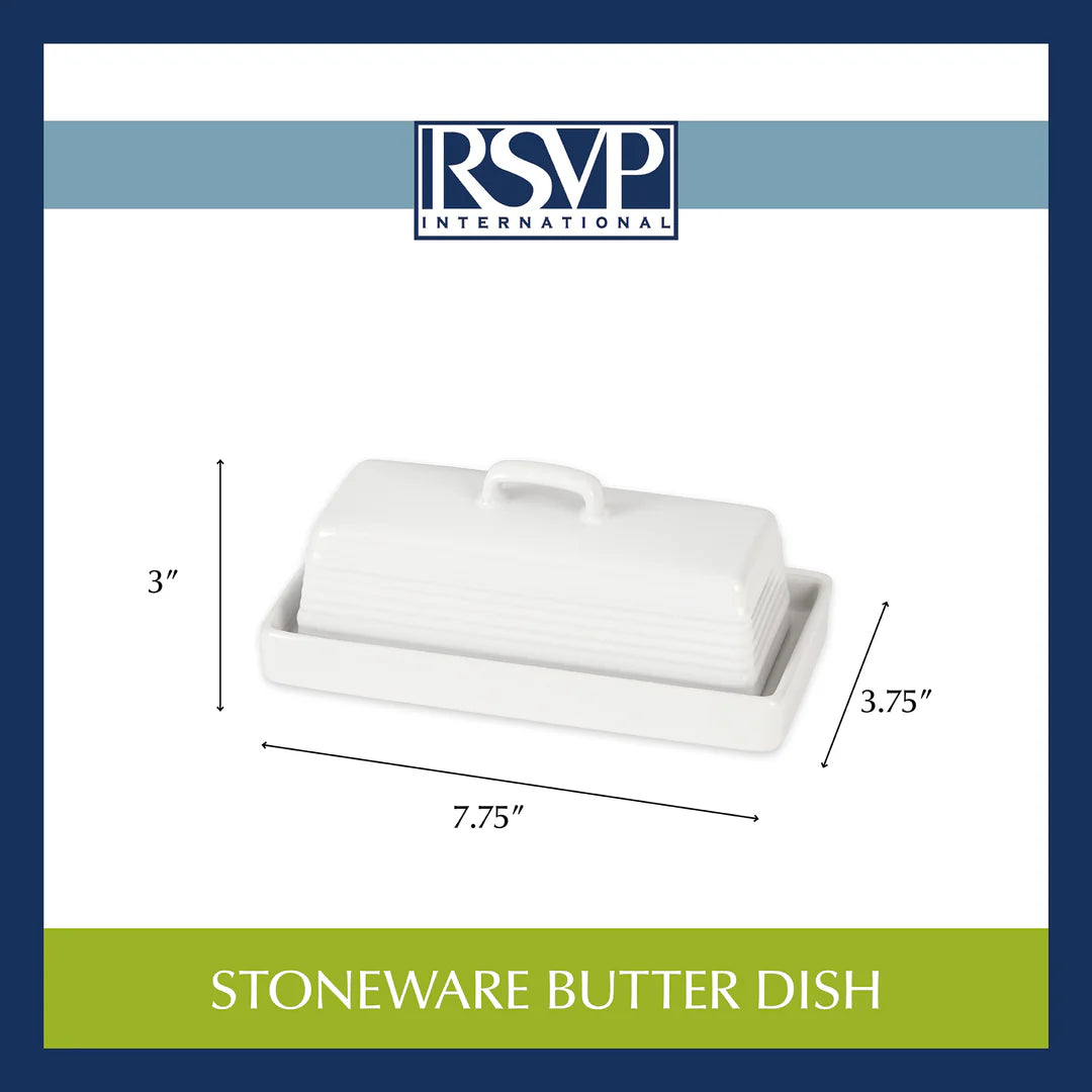 Stoneware Butter Dish | White
