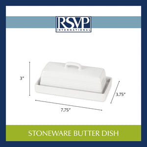 Stoneware Butter Dish | White