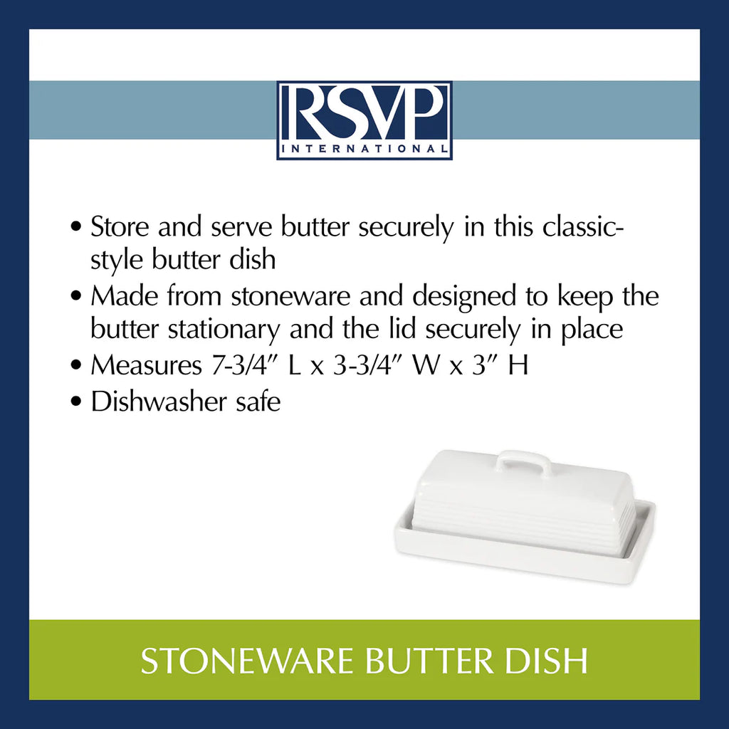 Stoneware Butter Dish | White