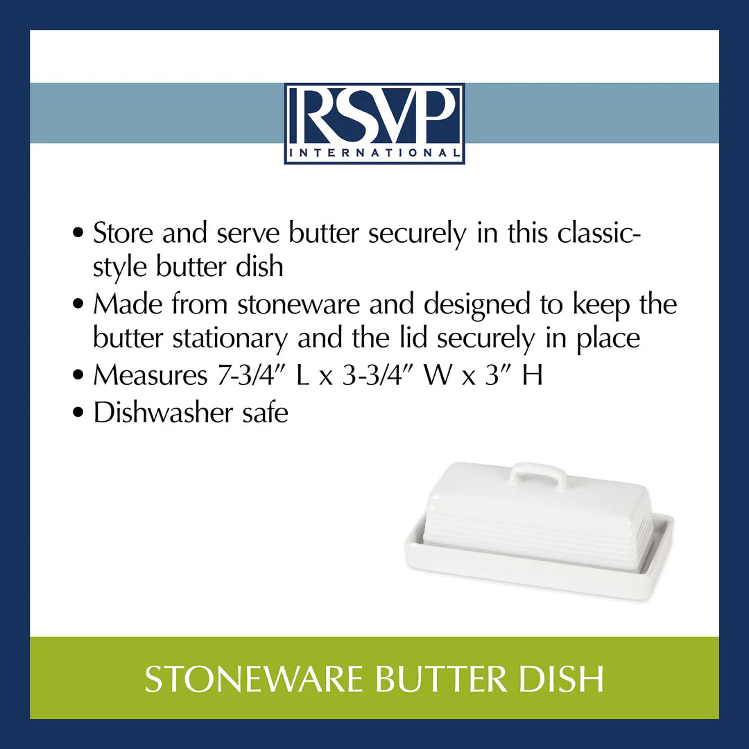 Stoneware Butter Dish | White