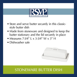 Stoneware Butter Dish | White